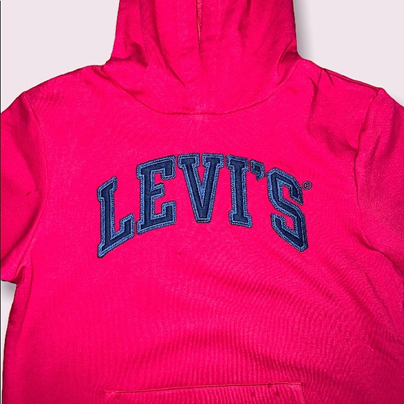 BOY’S RED LEVI'S LOGO FLEECE HOODIE (L) - Picture 3 of 11
